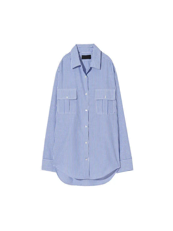 Felicity Shirt in Blue/White Stripe