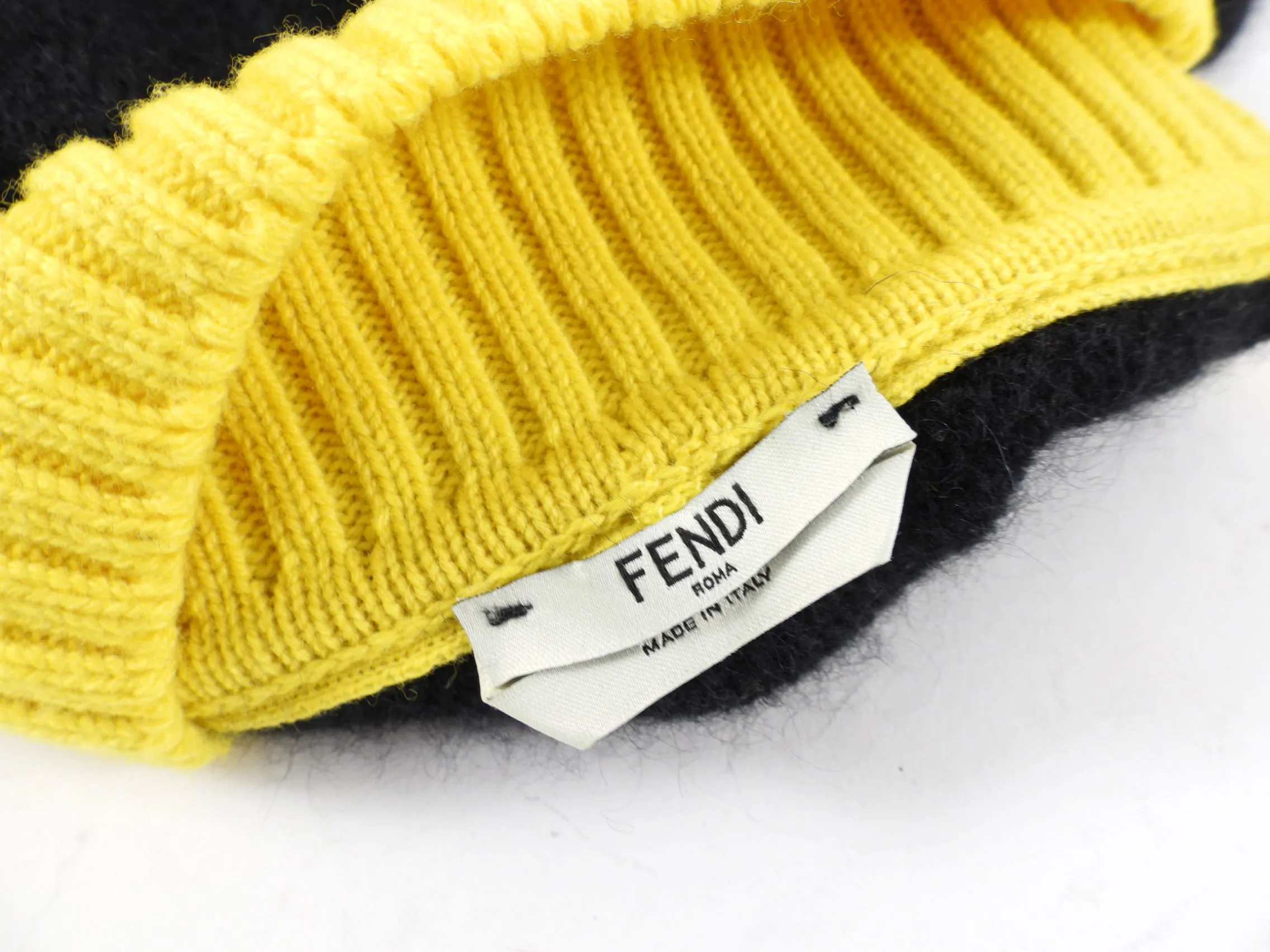 Fendi x Fila Limited Edition Black and Yellow Mohair Sweater - L / XL