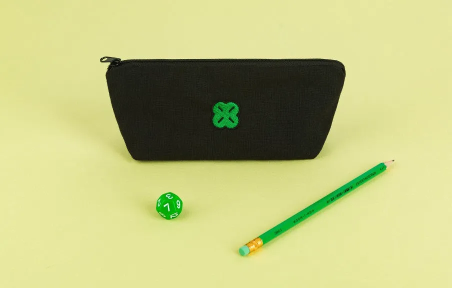 Four-leaf Clover Black Pencil Cases Pouches School Office Stationery