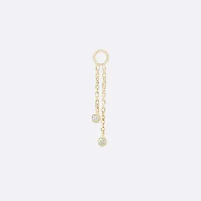 Gemmed Cascade 2 Charm - 14K YELLOW - Diamond