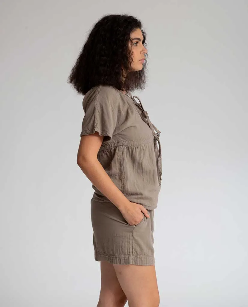 Gilma Organic Cotton Shorts In Olive