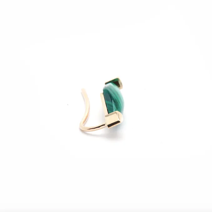 Gold Malachite Ear Climber