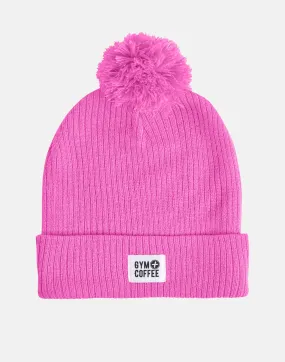 Gym Coffee Bobble Beanie - Pink