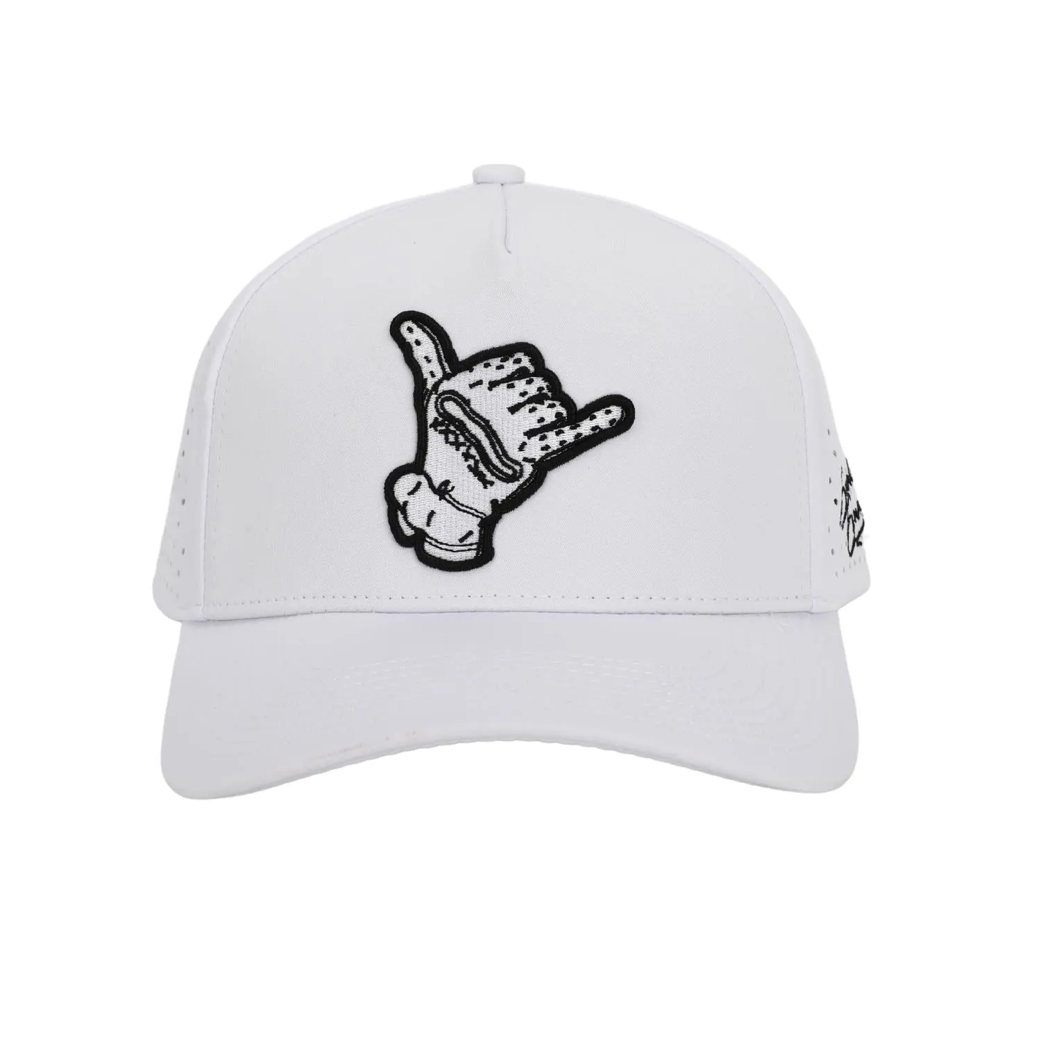 Hang Loose Snapback Hat - White