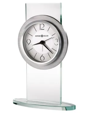 Howard Miller Brookline Glass Panel Alarm Clock - Brushed Aluminum Bezel