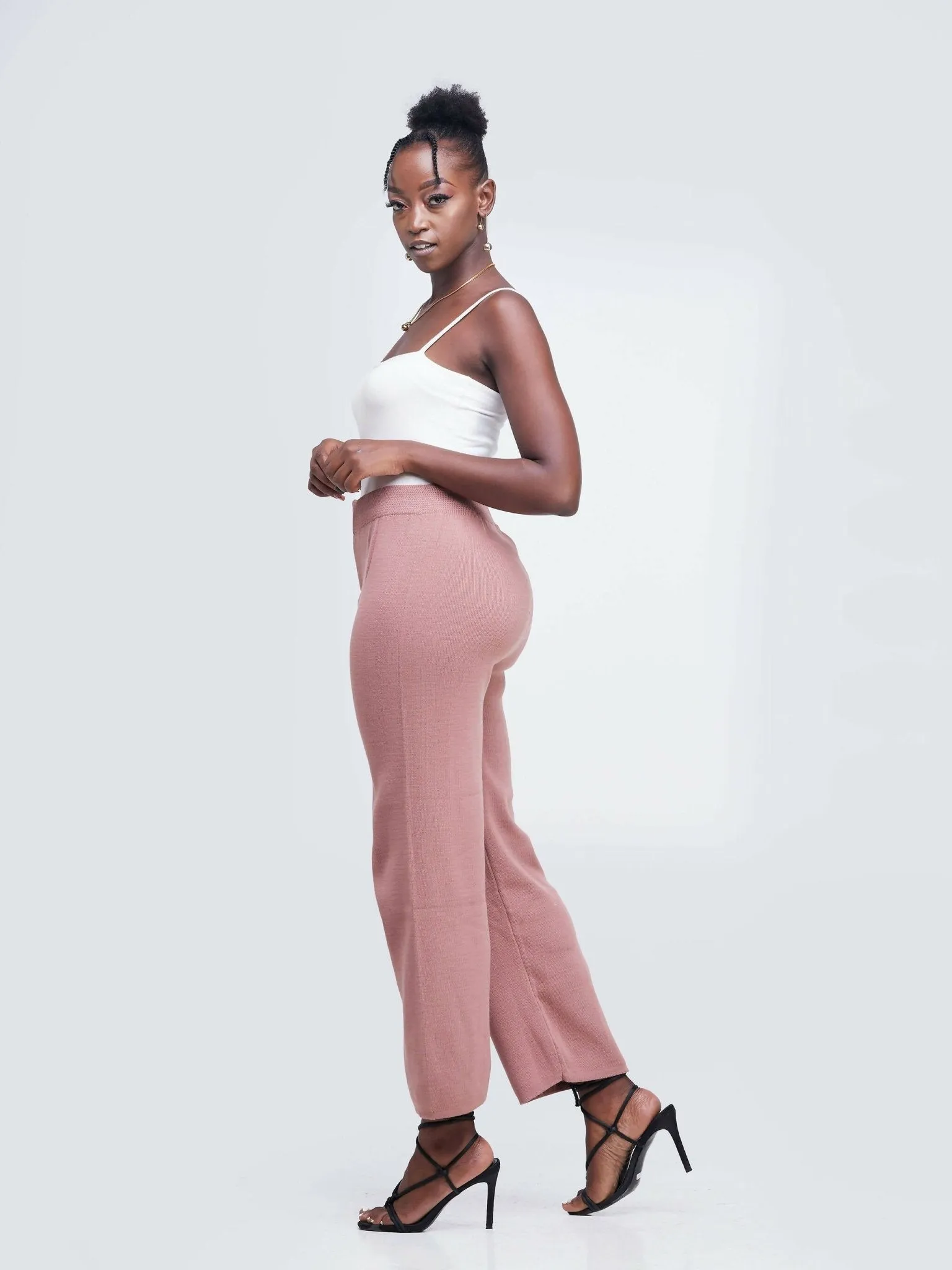 Infy Knit Wear Full Length Pants - Peach