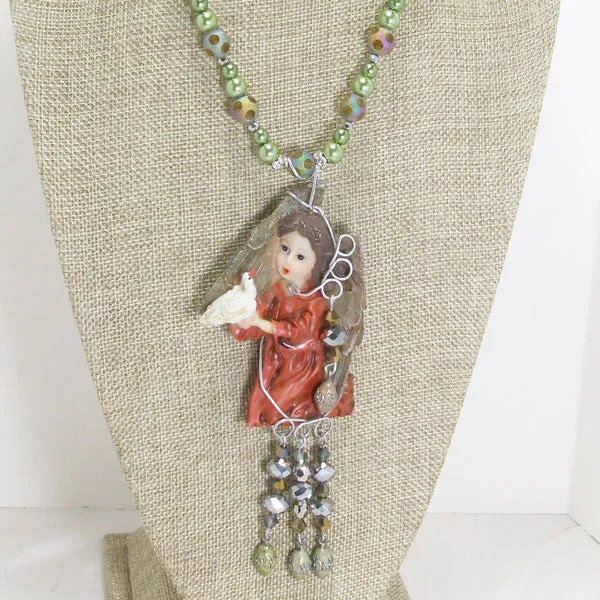 Jacelyn Christmas Angel Pendant Necklace