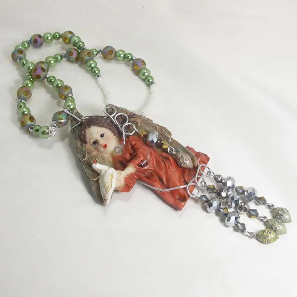 Jacelyn Christmas Angel Pendant Necklace