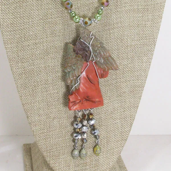 Jacelyn Christmas Angel Pendant Necklace