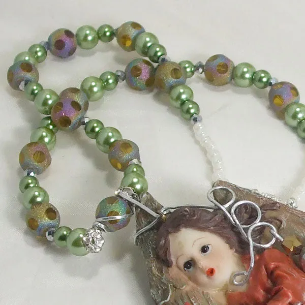 Jacelyn Christmas Angel Pendant Necklace