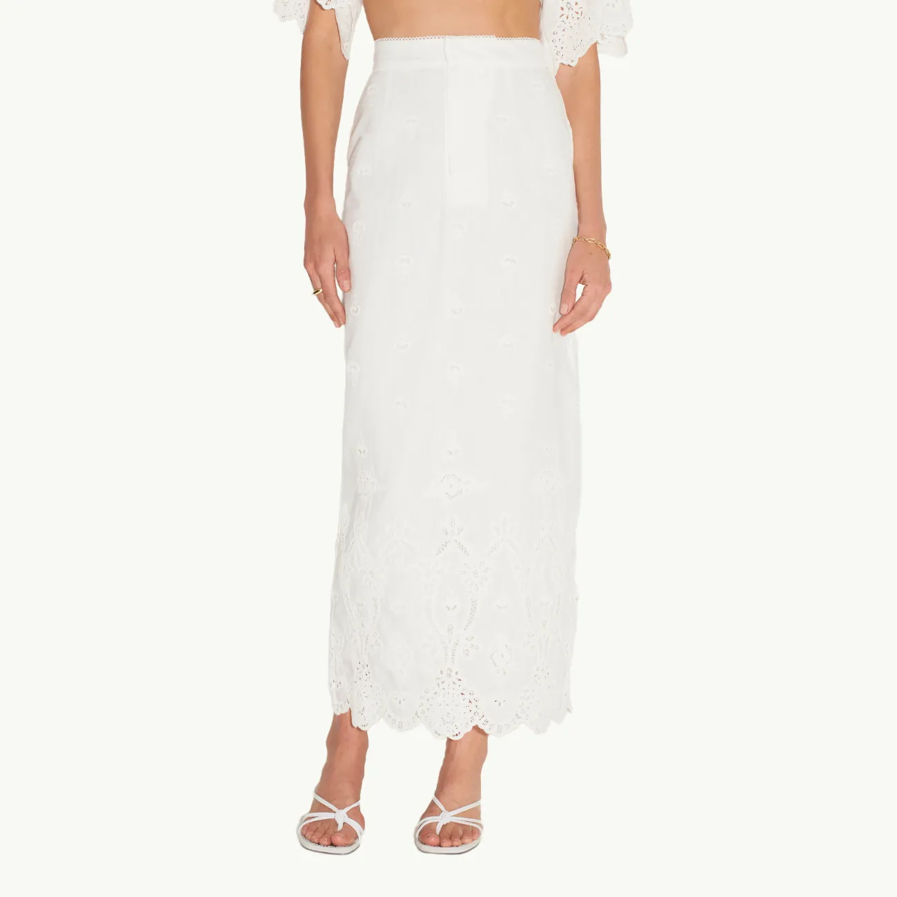 Josephine Pencil Skirt - White Jasmine