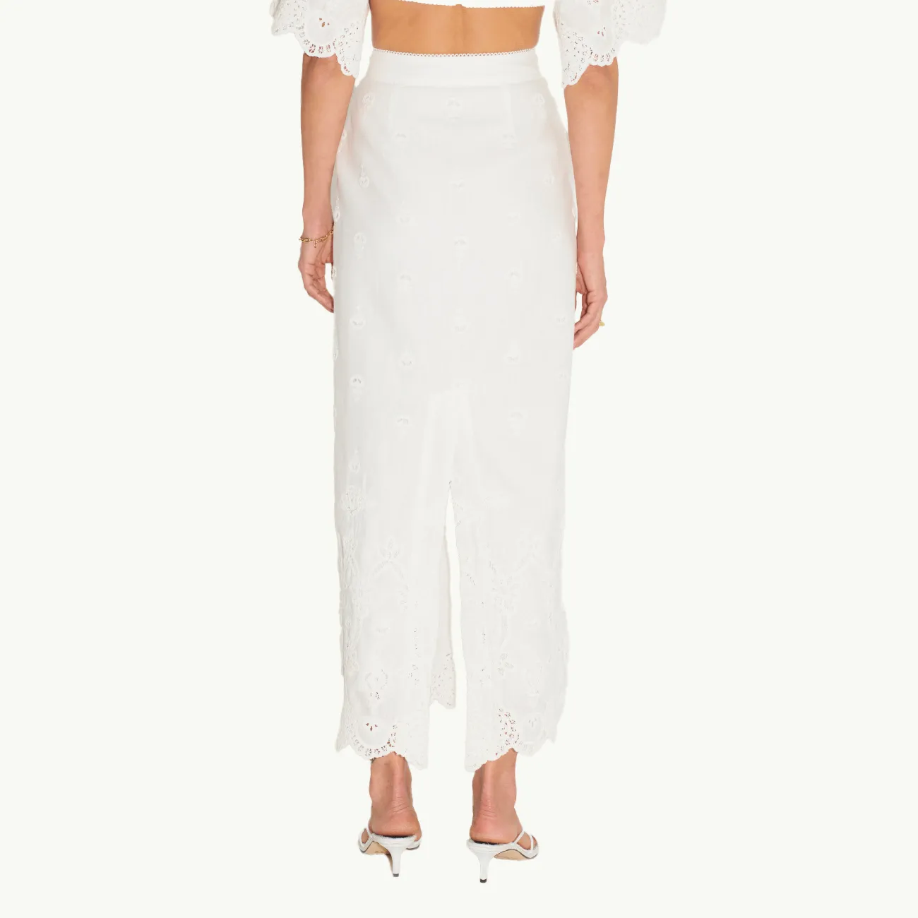 Josephine Pencil Skirt - White Jasmine