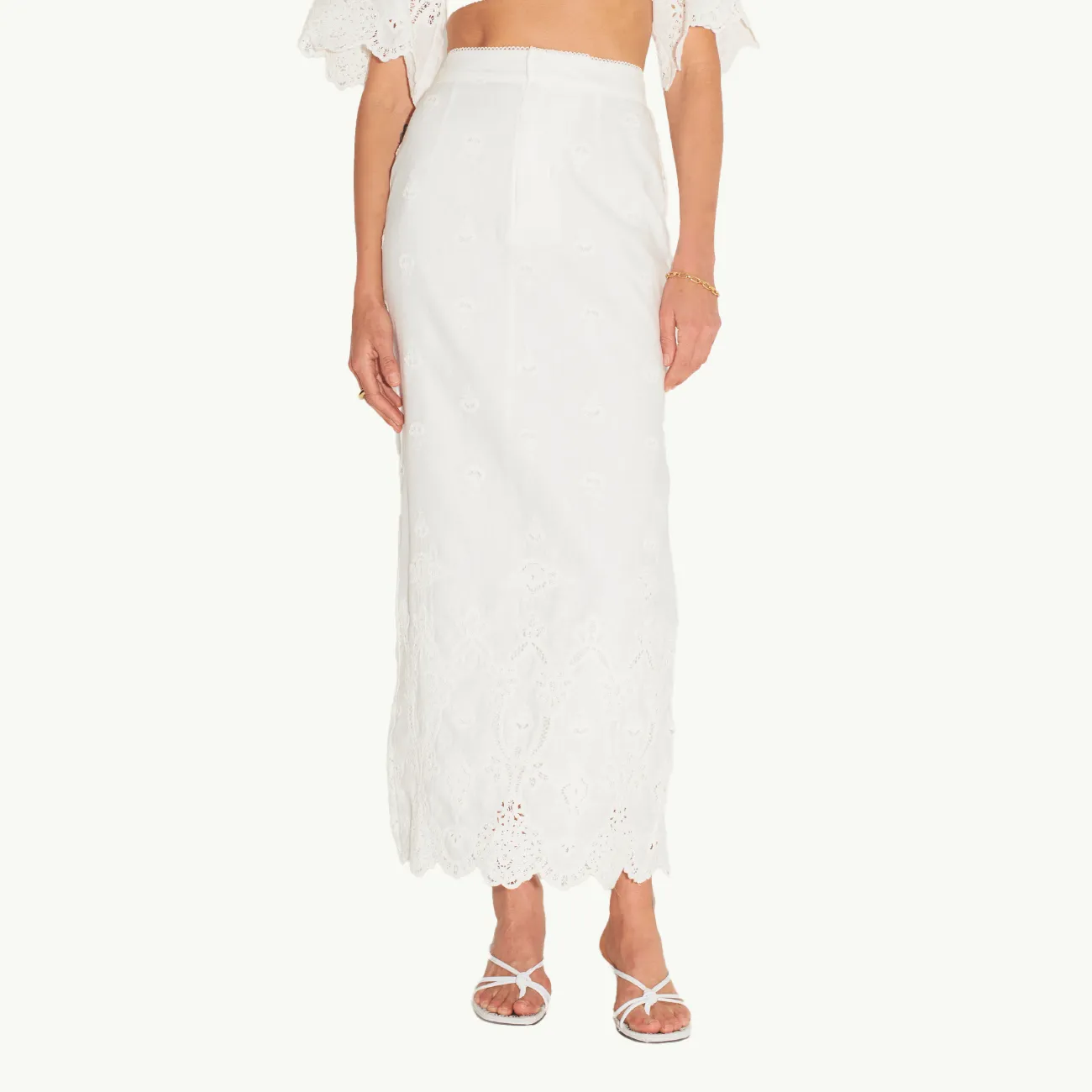 Josephine Pencil Skirt - White Jasmine