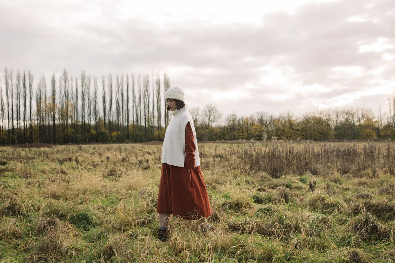 Kanon Recycled Wool Knitted Vest in Off-White