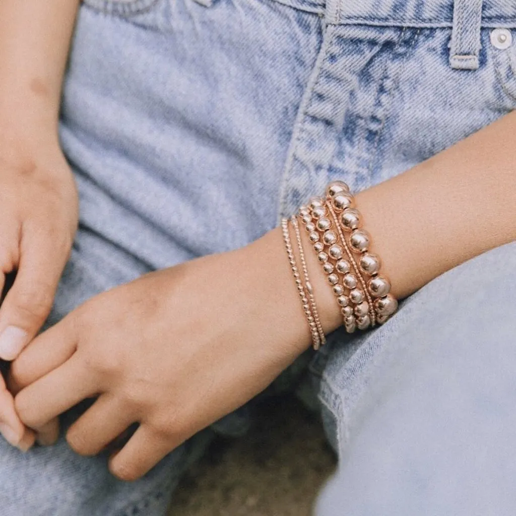 Karen Lazar - 3 mm Yellow Gold Filled Bead Flex Bracelet