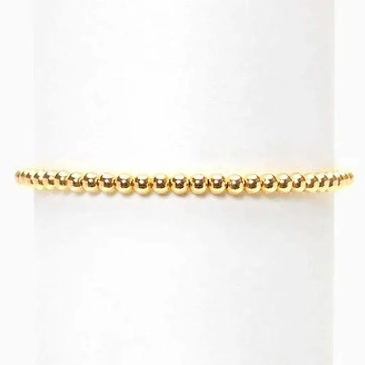 Karen Lazar - 3 mm Yellow Gold Filled Bead Flex Bracelet