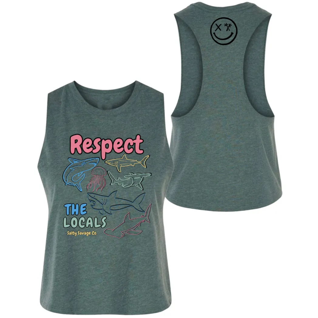 Ladies "Respect the Locals" Flowy Crop Tank