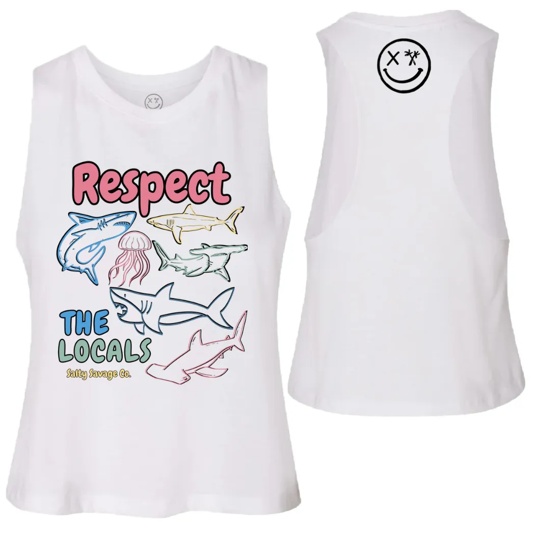 Ladies "Respect the Locals" Flowy Crop Tank