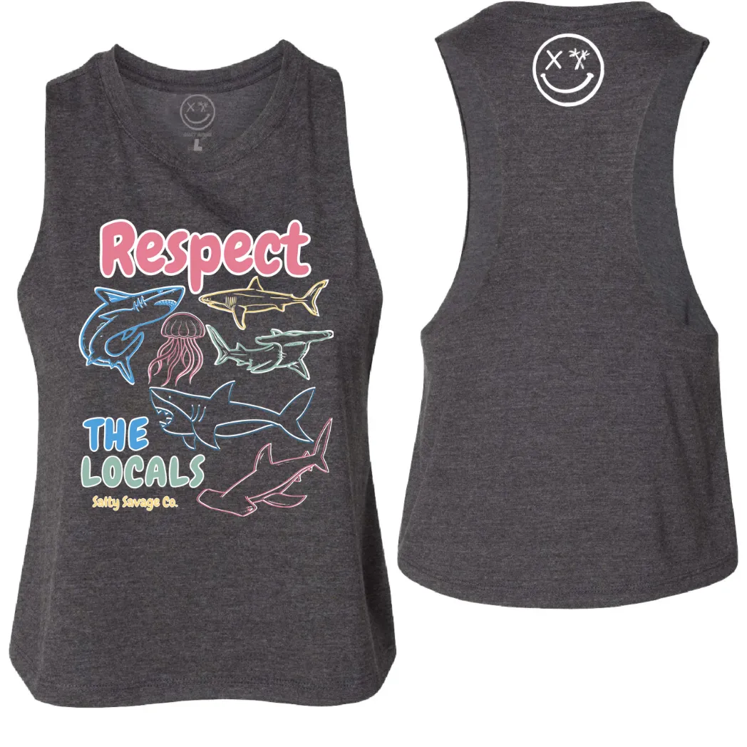 Ladies "Respect the Locals" Flowy Crop Tank