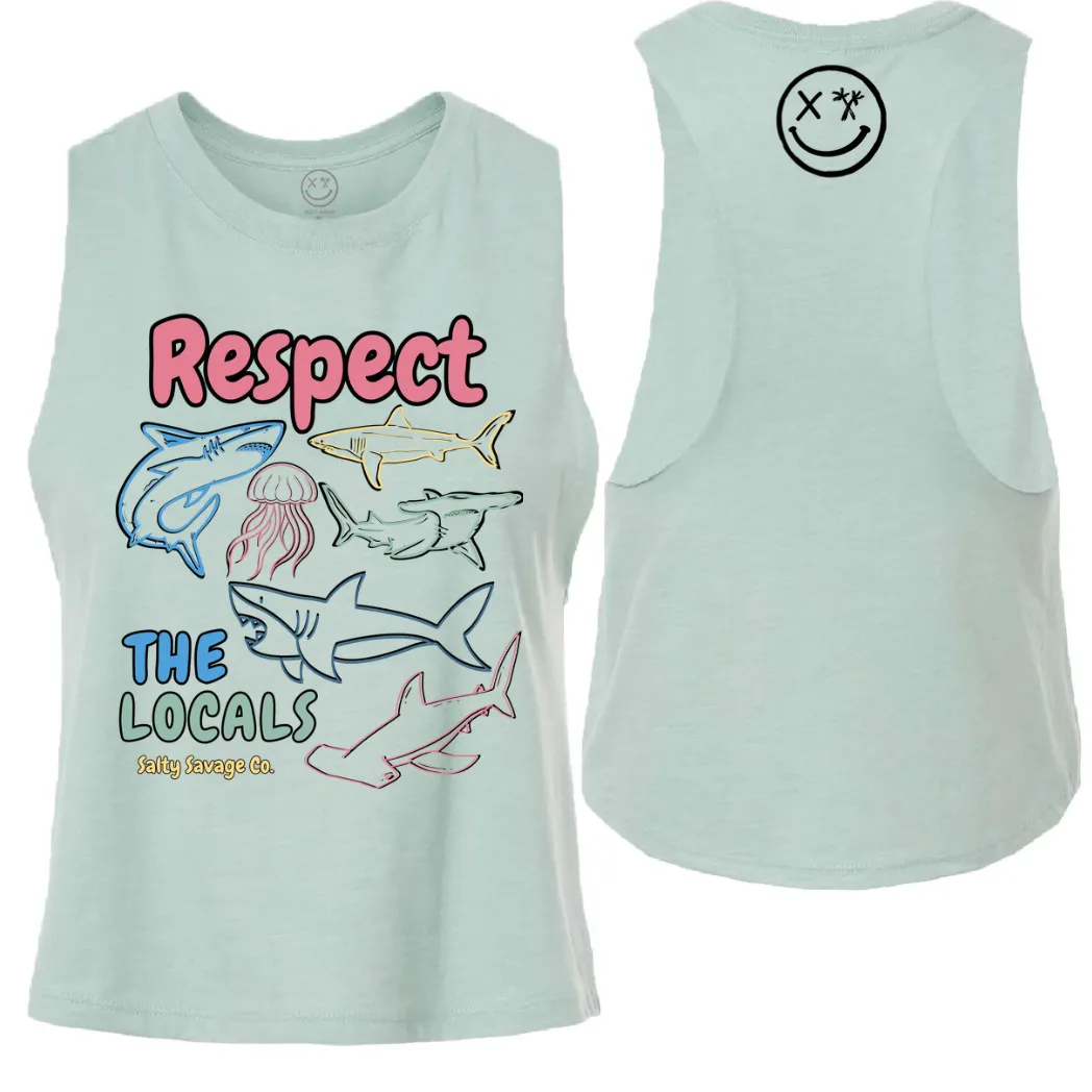 Ladies "Respect the Locals" Flowy Crop Tank