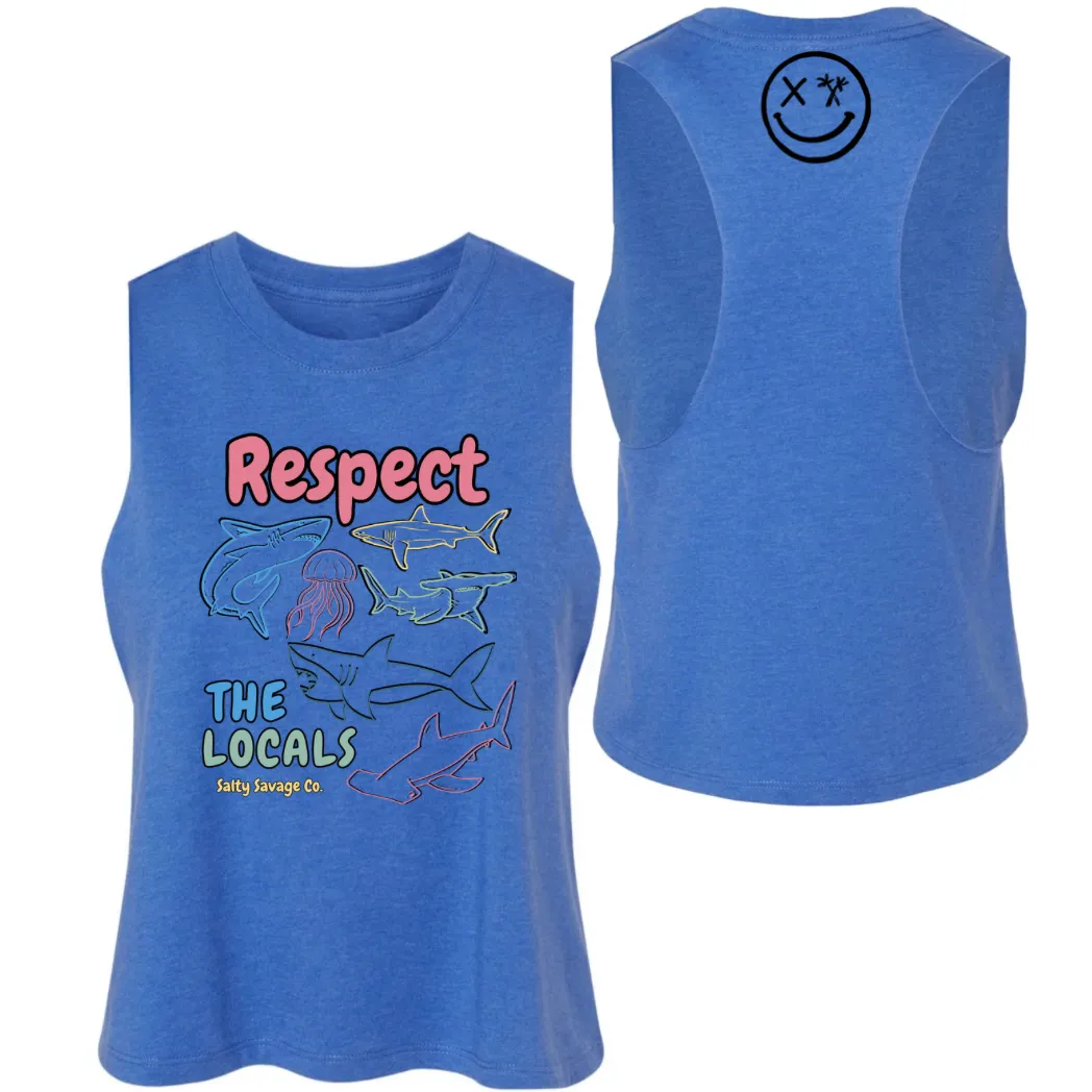 Ladies "Respect the Locals" Flowy Crop Tank