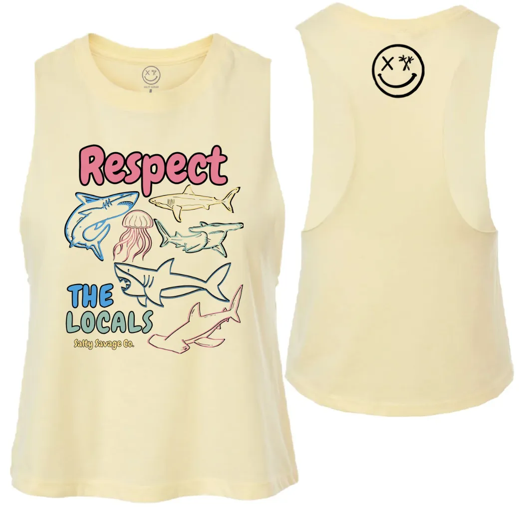 Ladies "Respect the Locals" Flowy Crop Tank