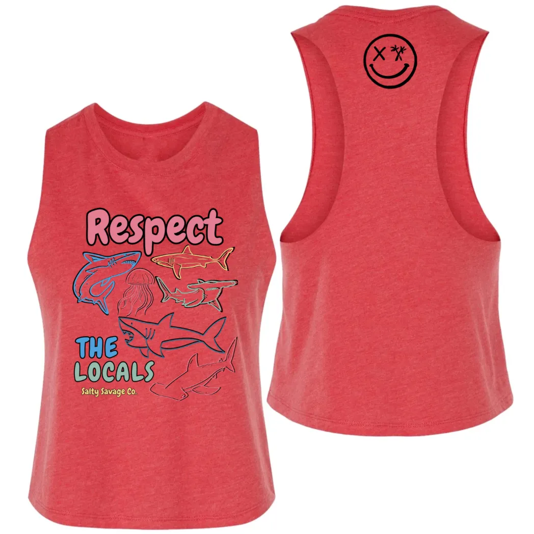 Ladies "Respect the Locals" Flowy Crop Tank