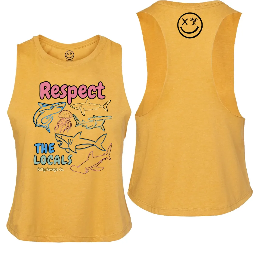 Ladies "Respect the Locals" Flowy Crop Tank