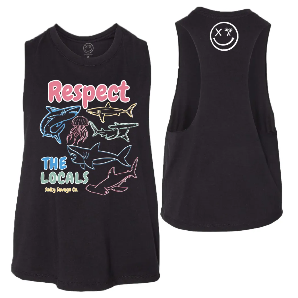 Ladies "Respect the Locals" Flowy Crop Tank