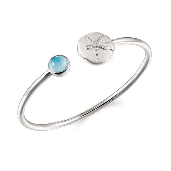 Larimar Seashore Sand Dollar Bangle