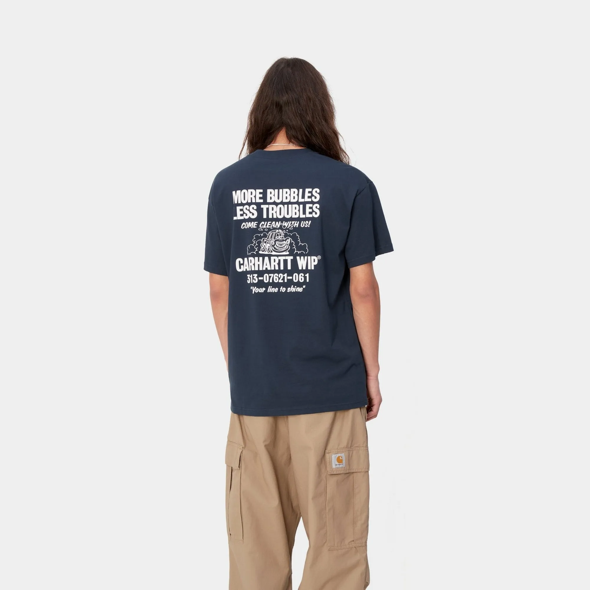 Less Troubles T-Shirt | Blue / Wax