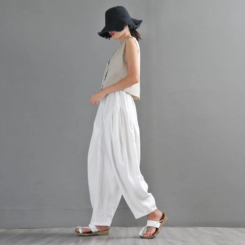 Loose Retro Linen Casual Pants Trousers