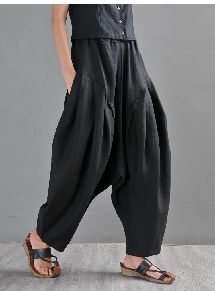 Loose Retro Linen Casual Pants Trousers