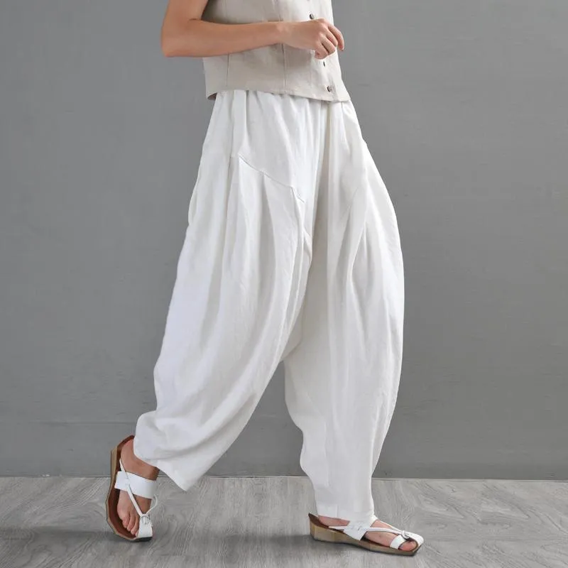 Loose Retro Linen Casual Pants Trousers