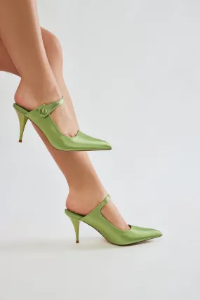 Lucky Day Satin Pumps - Green