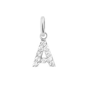 Lucky Letter A Diamond Pendant, White Gold