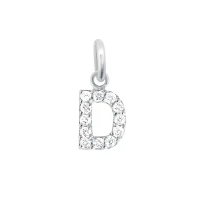 Lucky Letter D Diamond Pendant, White Gold