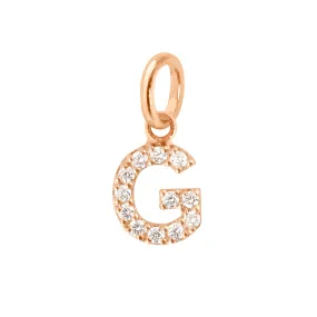 Lucky Letter G Diamond Pendant, Rose Gold