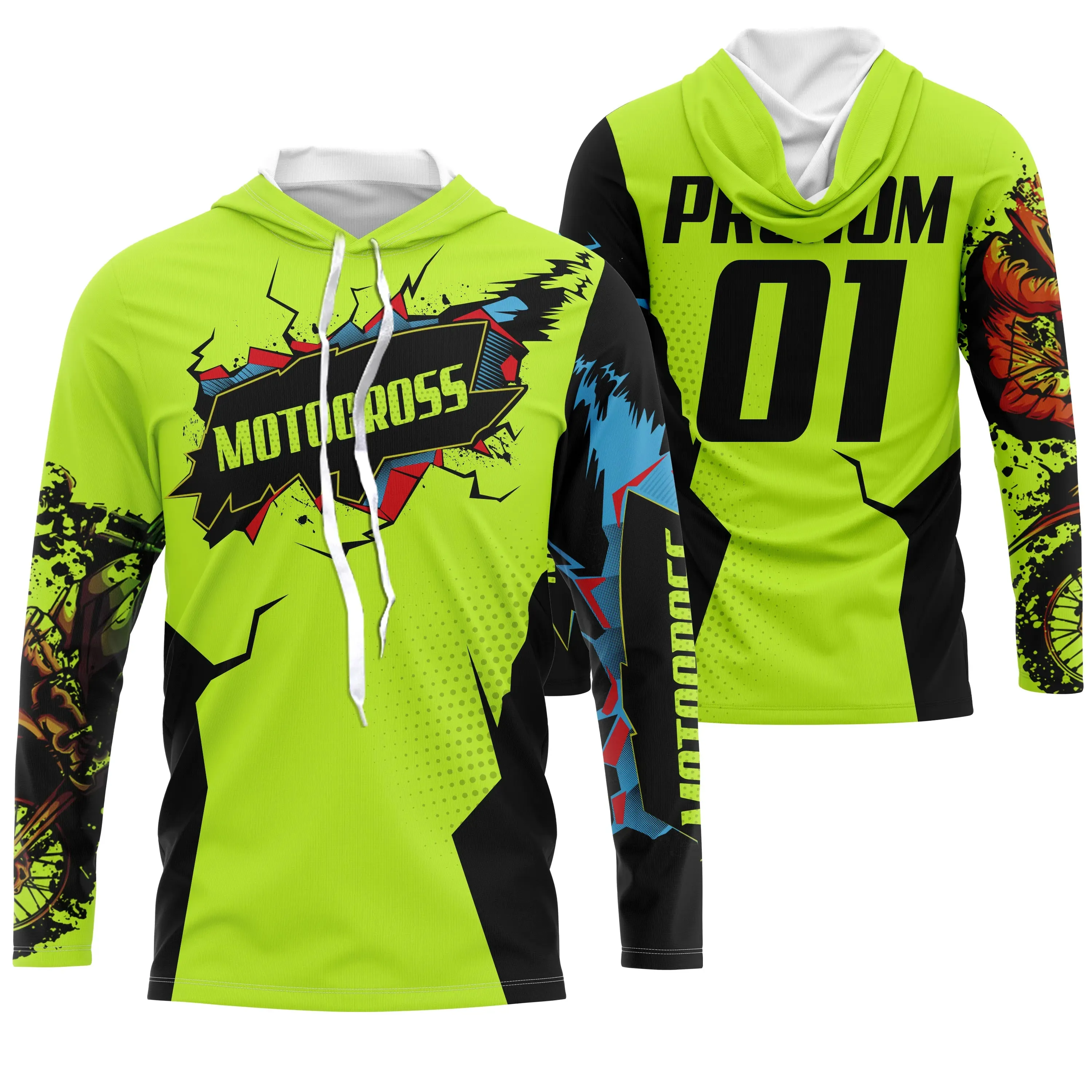 Maillot Cross Dirt Bike Personnalisé Vert, Cadeau Pilote Moto Cross, Courses Tout-Terrain - MZ29122205