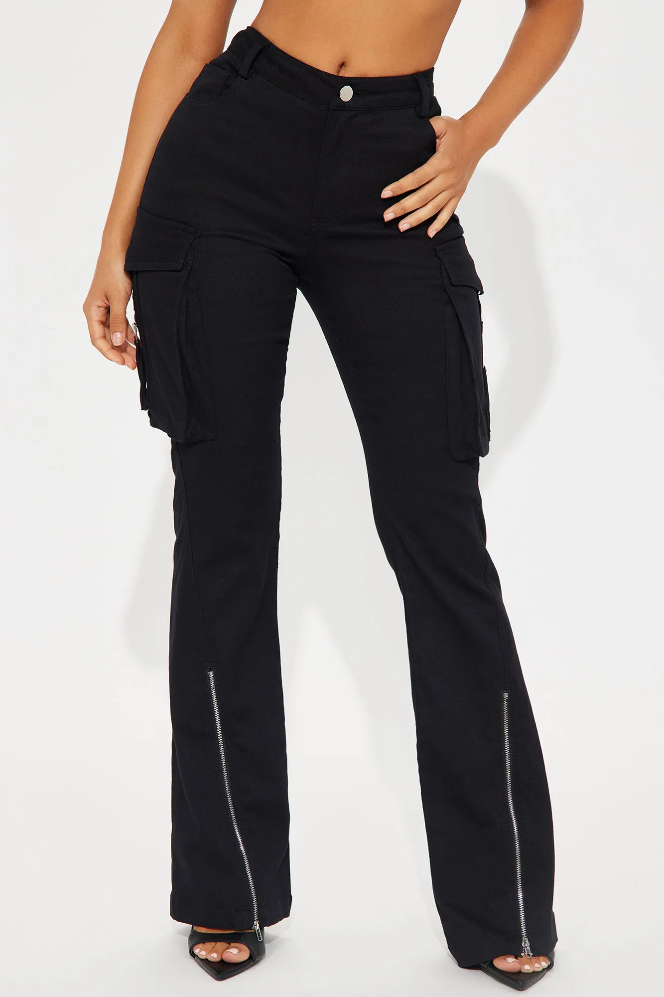 Make It Last Cargo Flare Pant - Black