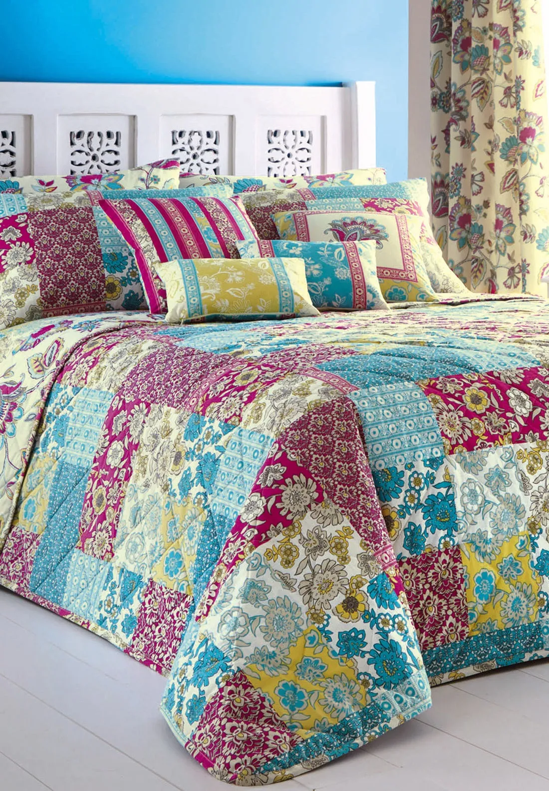 Marina Bedspread 229cm X 195cm - Blue