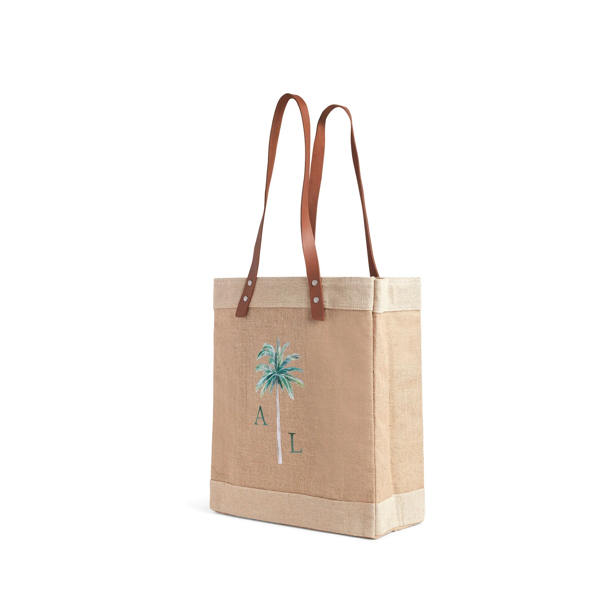 Market Tote in Natural Palm Tree by Amy Logsdon