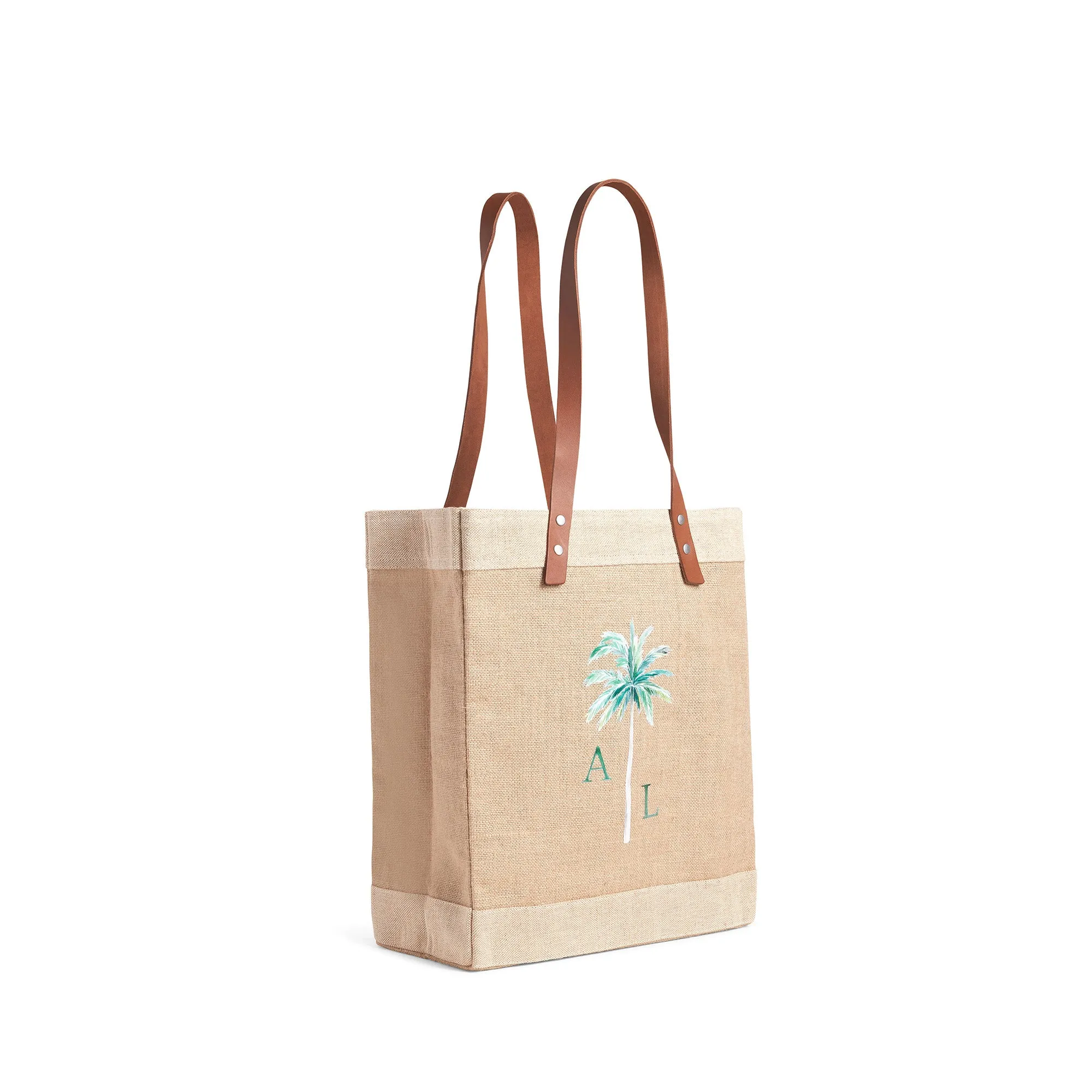 Market Tote in Natural Palm Tree by Amy Logsdon