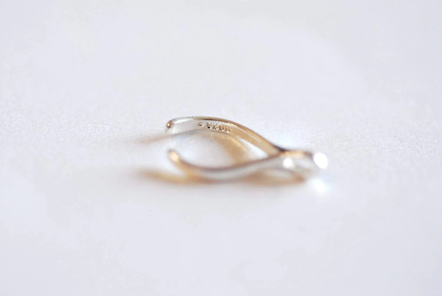 Matte Gold Uneven Wishbone Charm- Vermeil 22k Gold plated Sterling Silver Uneven Wishbone Charm, Small Wishbone Charm, Gold Wishbone, 320