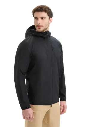 Mens Shell   Cotton Windbreaker - Black