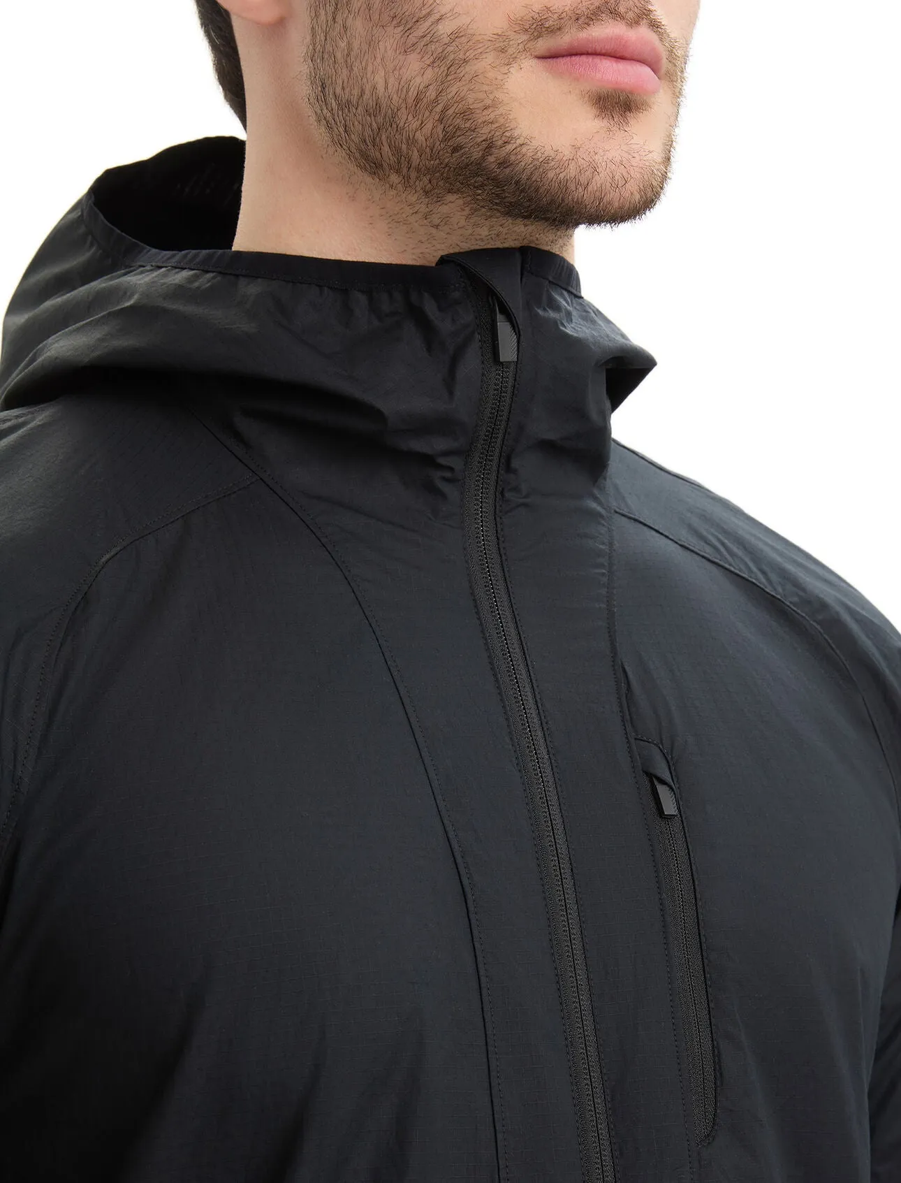 Mens Shell   Cotton Windbreaker - Black