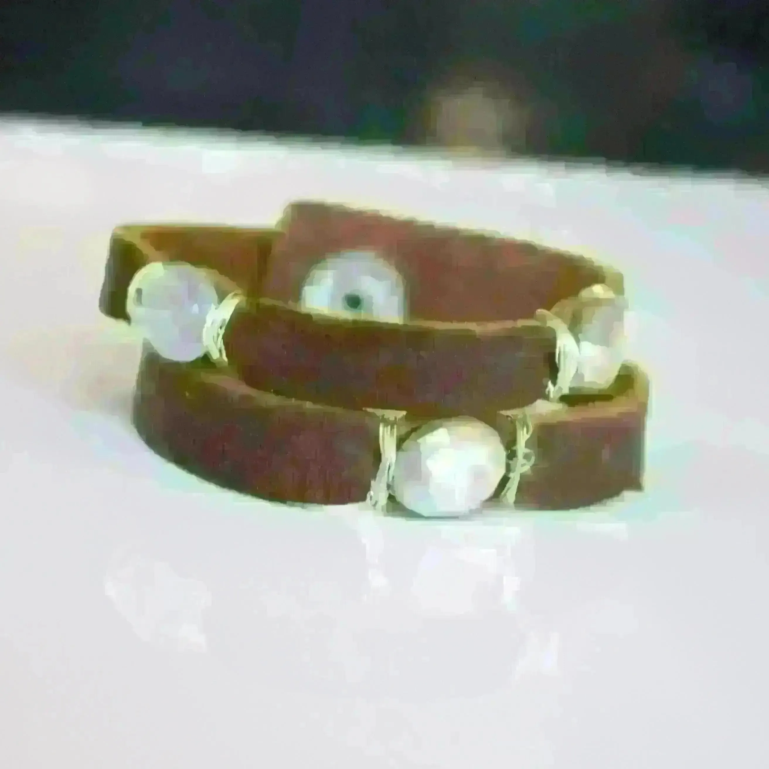 Mini Cinco Leather Wrap Bracelet Brown