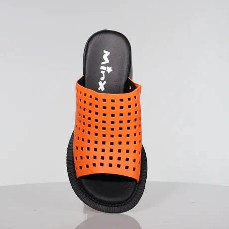 Minx Connect Persimmon Square Perforated Leather