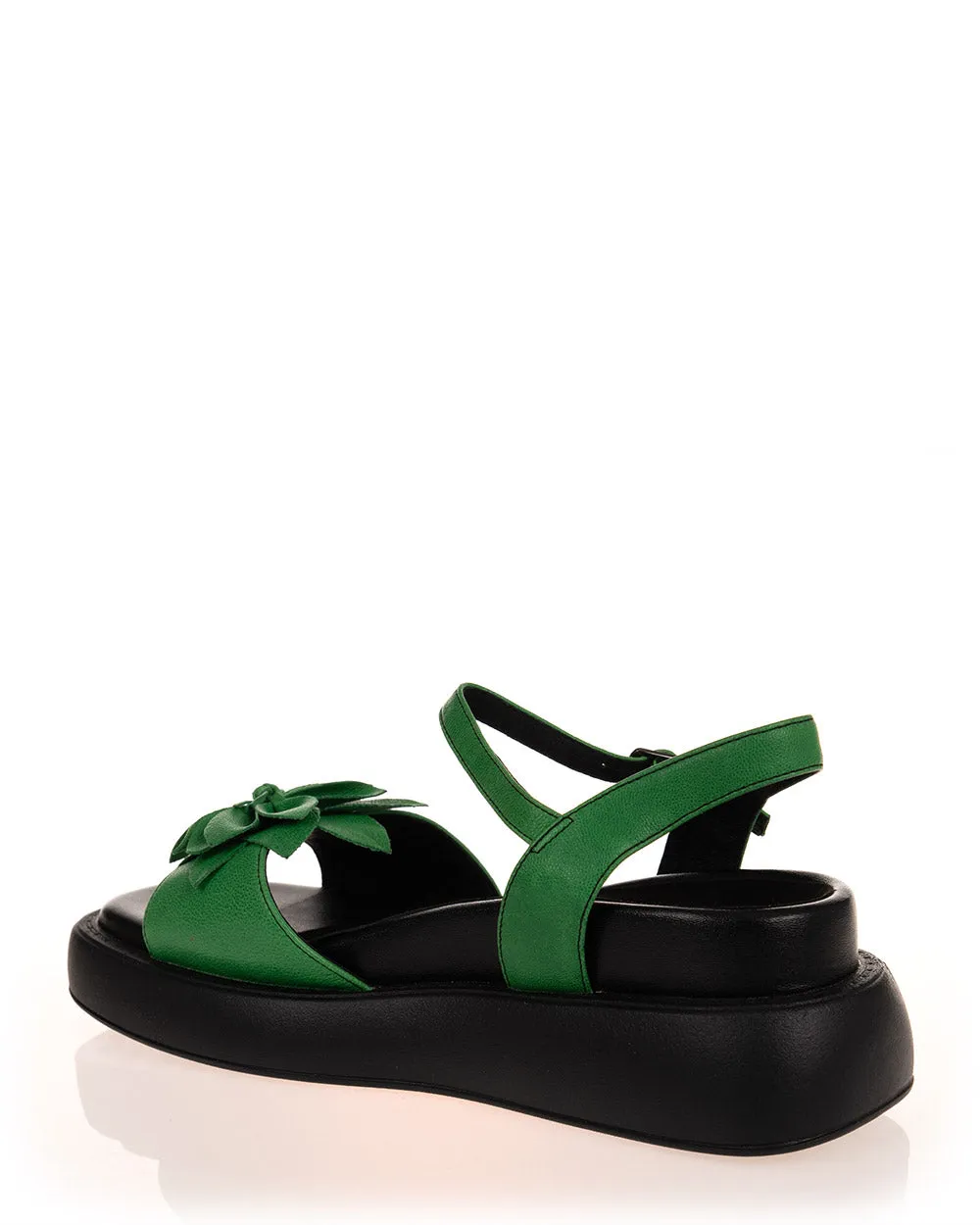 Minx Dahlia Kelly Green Black Stitch Wellness Range Sandal