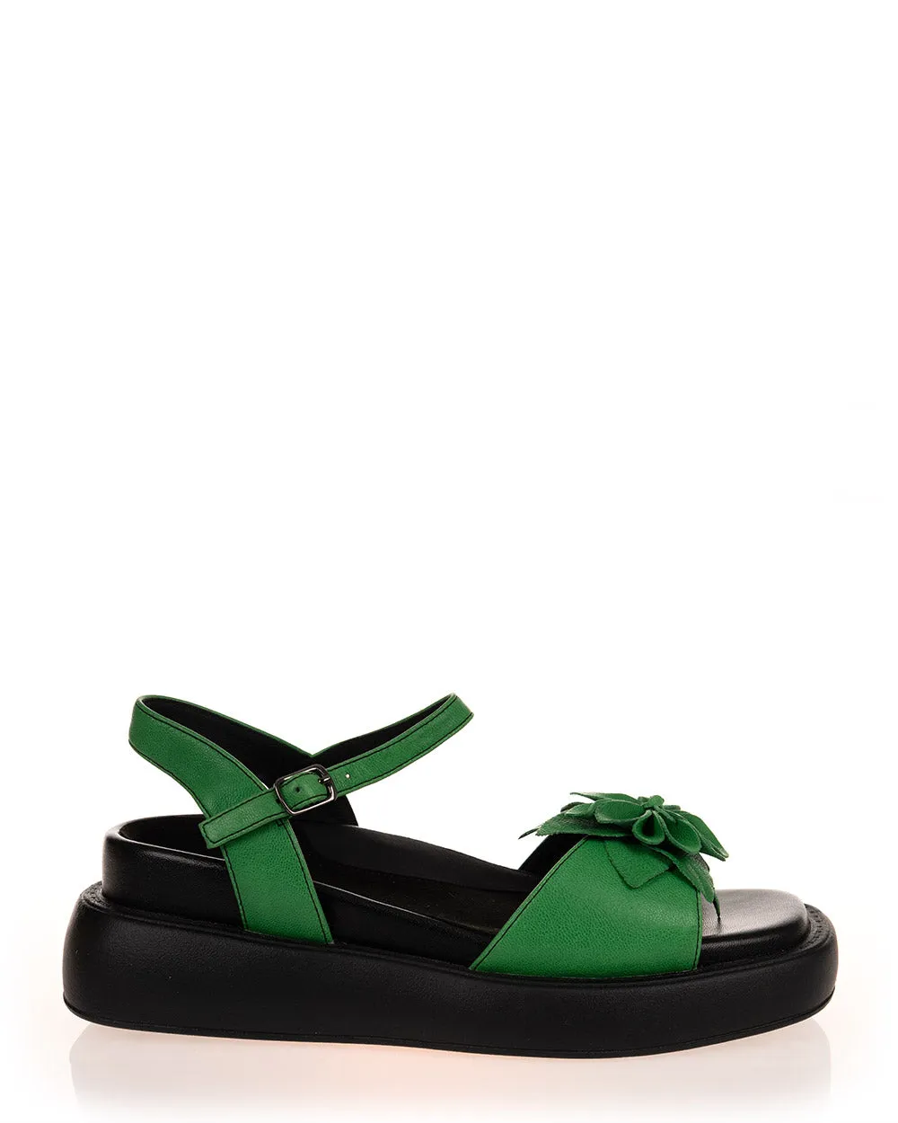 Minx Dahlia Kelly Green Black Stitch Wellness Range Sandal